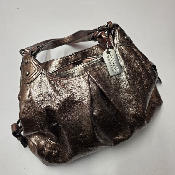 Coach Metallic Bronze Madison Shoulder Bag - Picture 2 of 11